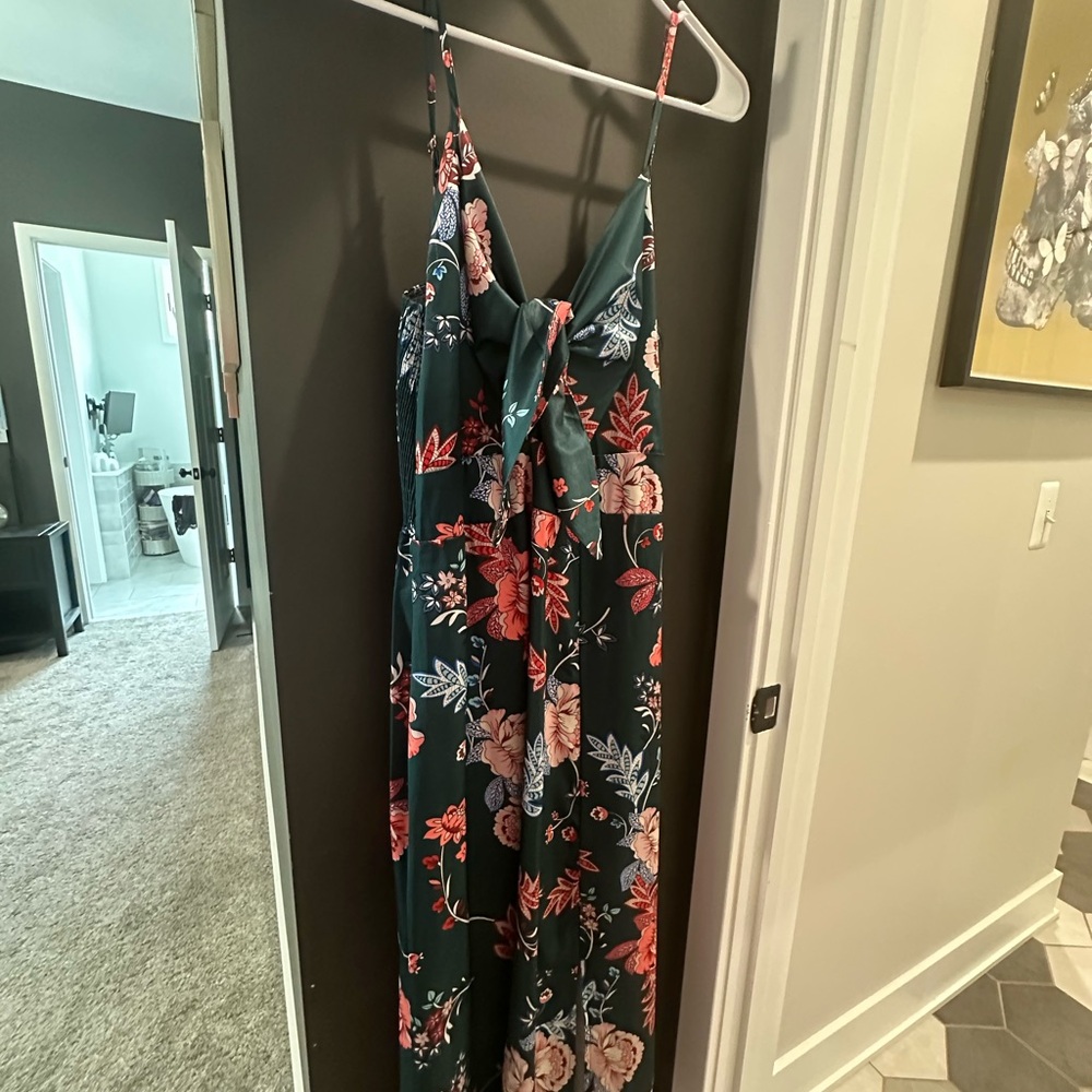 Amazon Floral Maxi Dress - Green and Red